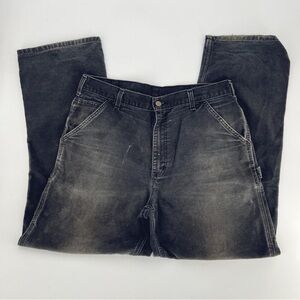 Vintage Carhartt Faded Black Dungaree Carpenter Work Pants
